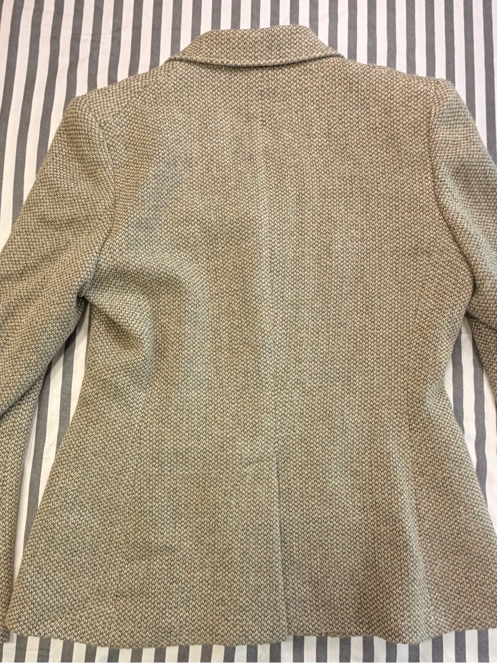 Women's Ralph Lauren Made in Italy Lambswool Alpaca Tweed Blazer Jacket 12 Tan - Picture 6 of 16